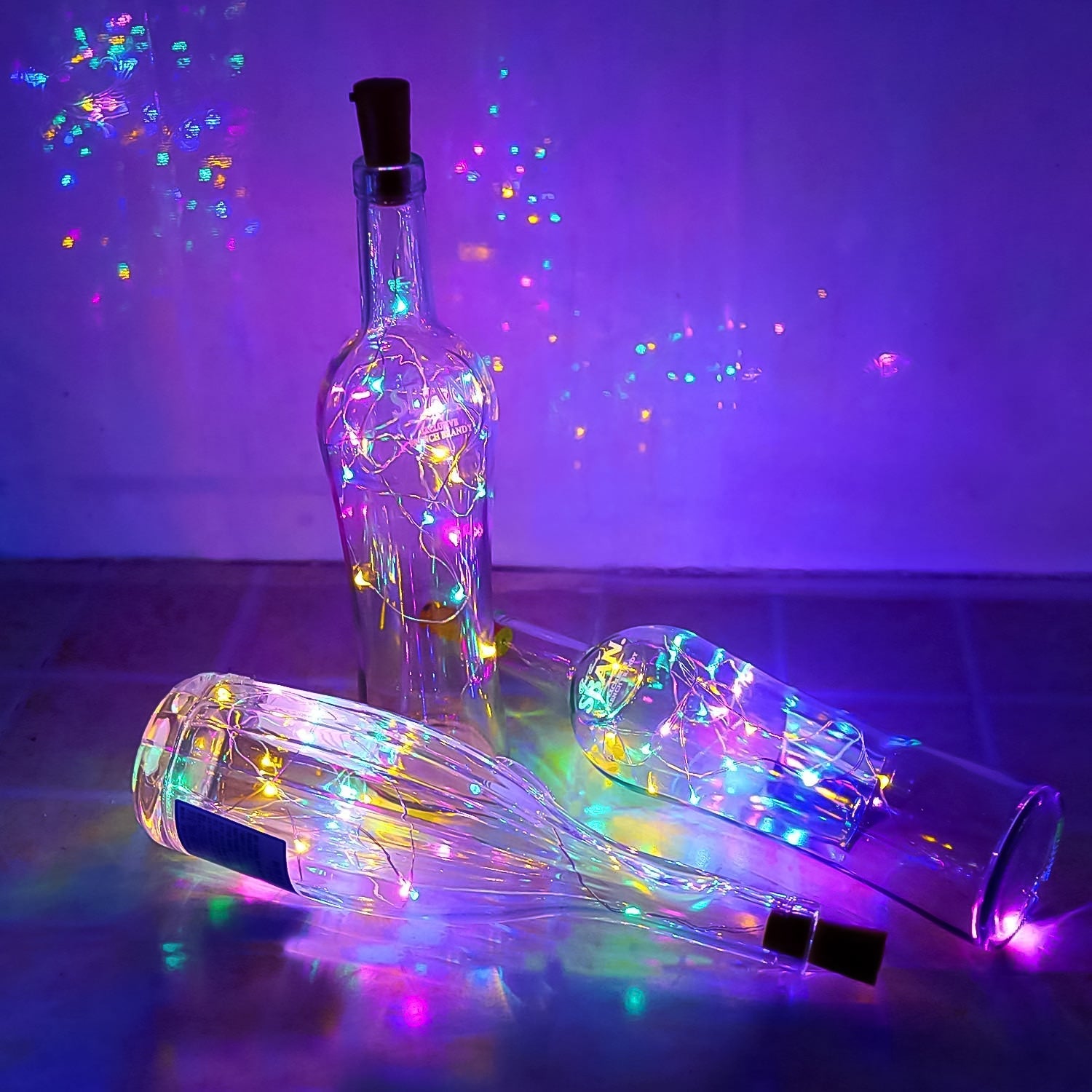 Wine Bottle Cork String Light | Multi LED / 2M Cable Length Copper Wire Battery  - 12997_multi_color_copper_wire_lights