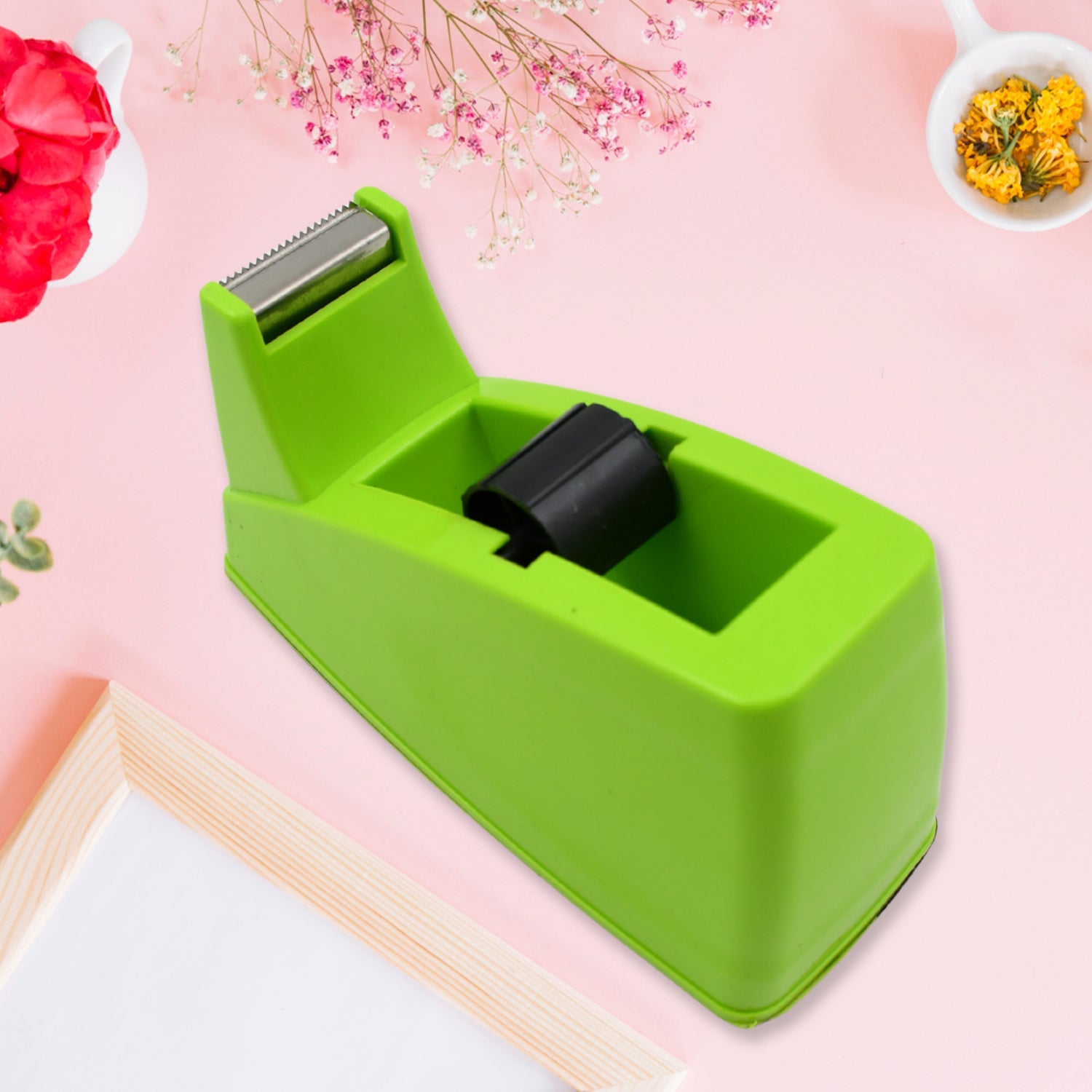 Plastic Tape Dispenser Cutter for Home Office use, Tape Dispenser for Stationary - 9514_plastic_tape_dispenser_no9