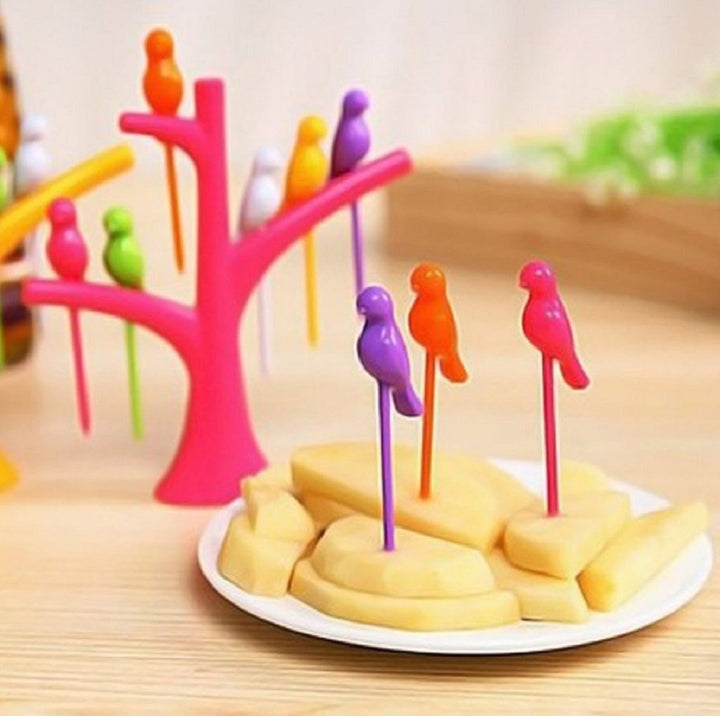 Superior eMart Bird Shaped Fruit Forks for Fun Displays