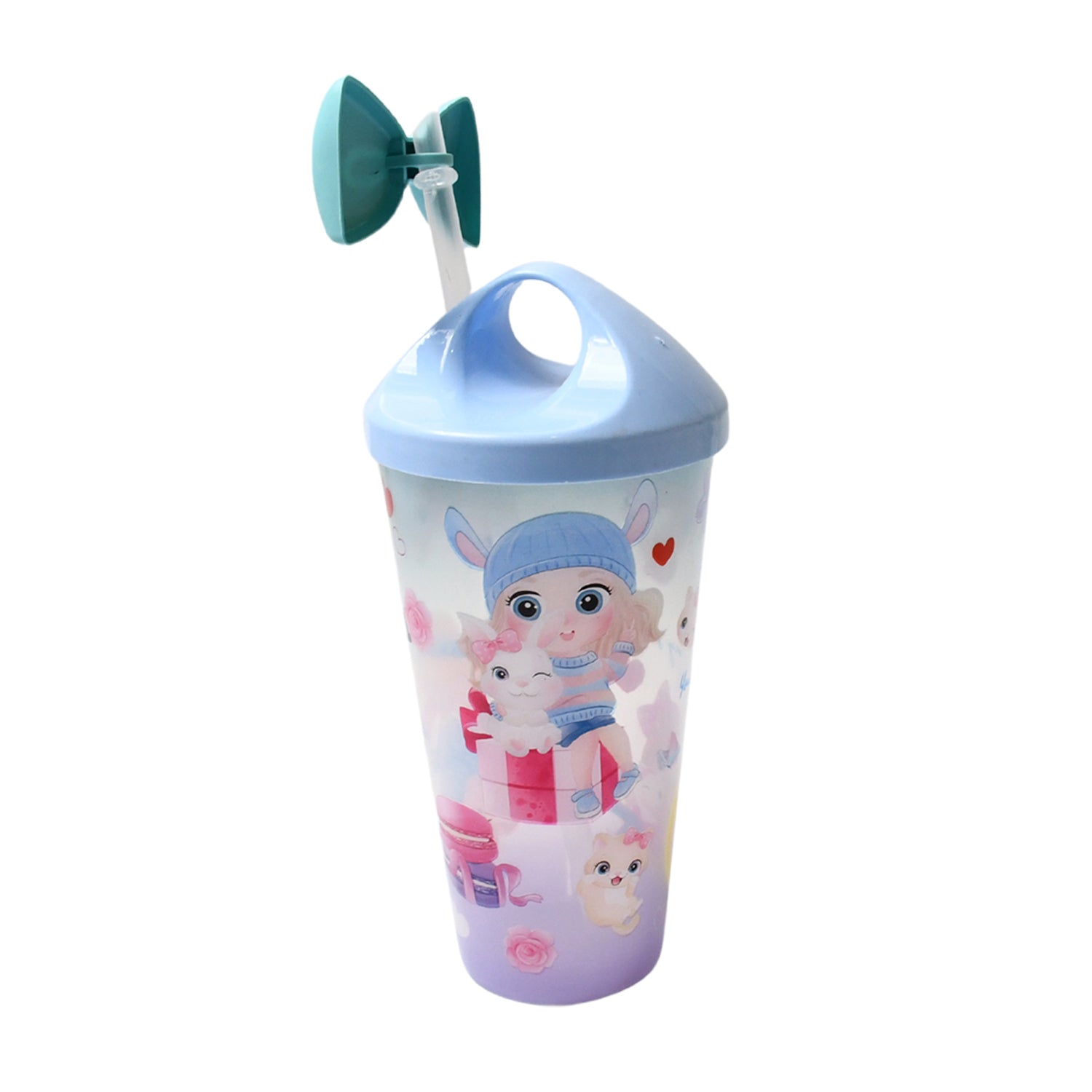 Unicorn Water Bottle with Straw & Lid for Kids (Without Light) - 0298_cute_water_bottle_without_light