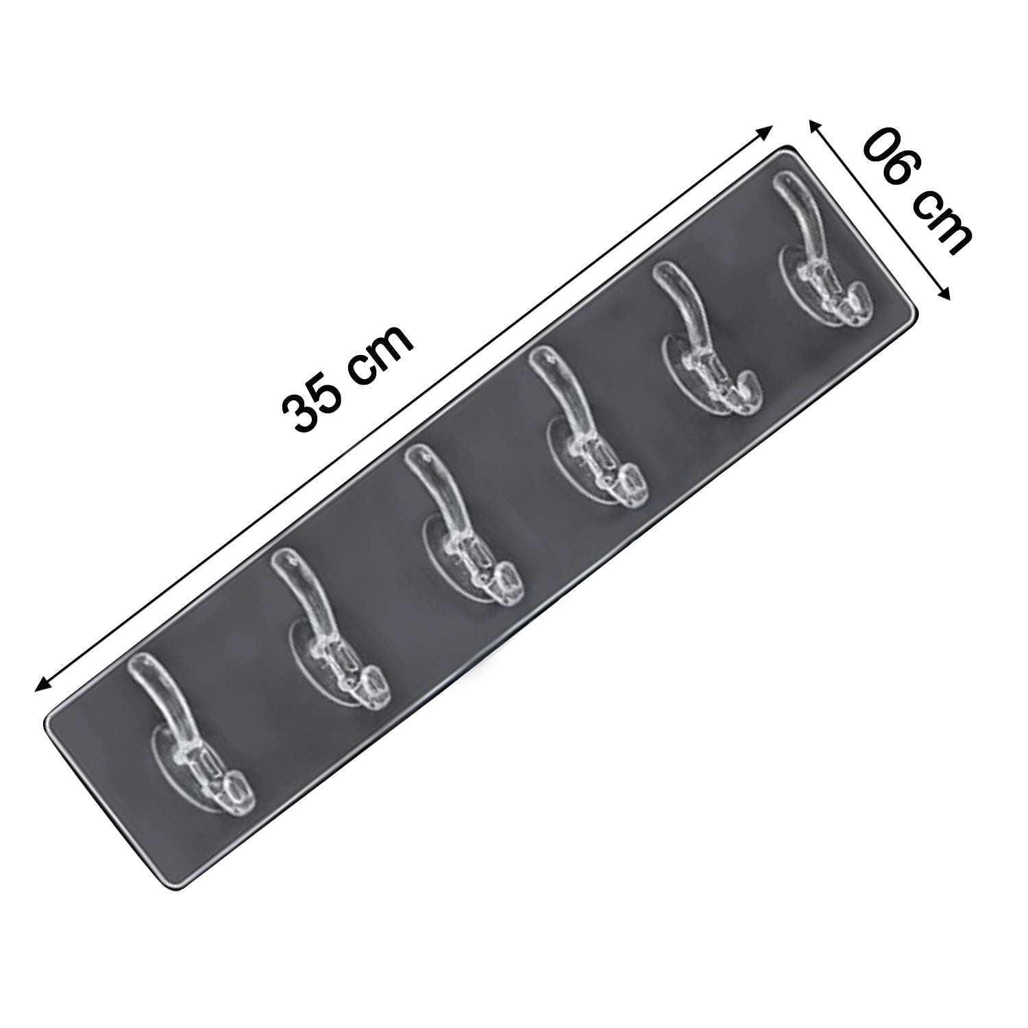 Adhesive Transparent Heavy Duty Wall Hook - 4654_6pc_flexible_wall_hook