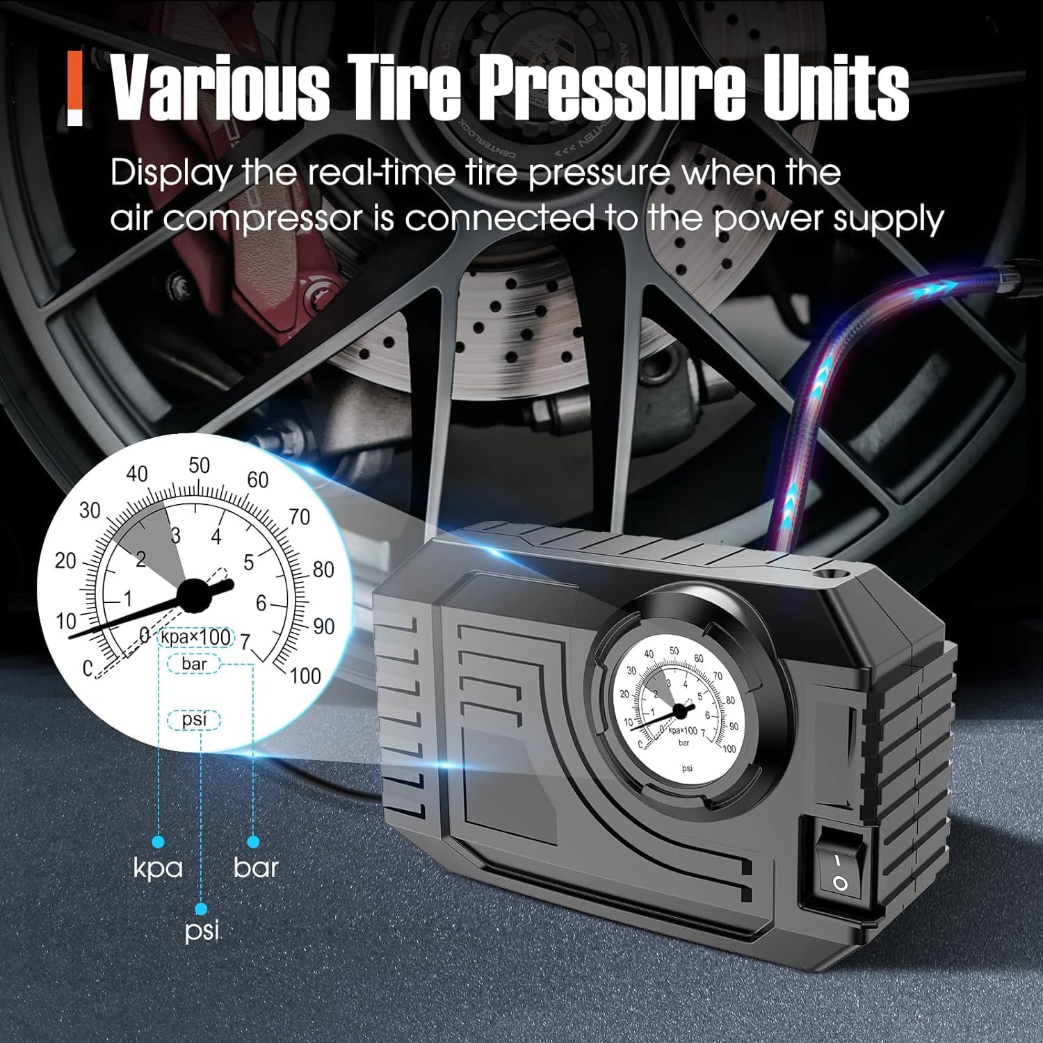 Tire Inflator Portable Air Compressor 12V Small Air Pump for Car Tires Bicycle B - 7586_12v_portable_air_pump