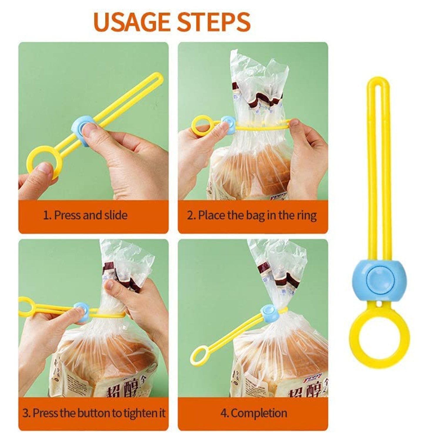 Bag Clips Food Clips, Multi-Purpose Sealer, Reusable Cable Ties, Cord Organizer, - 17570_plastic_bag_clips_1pc