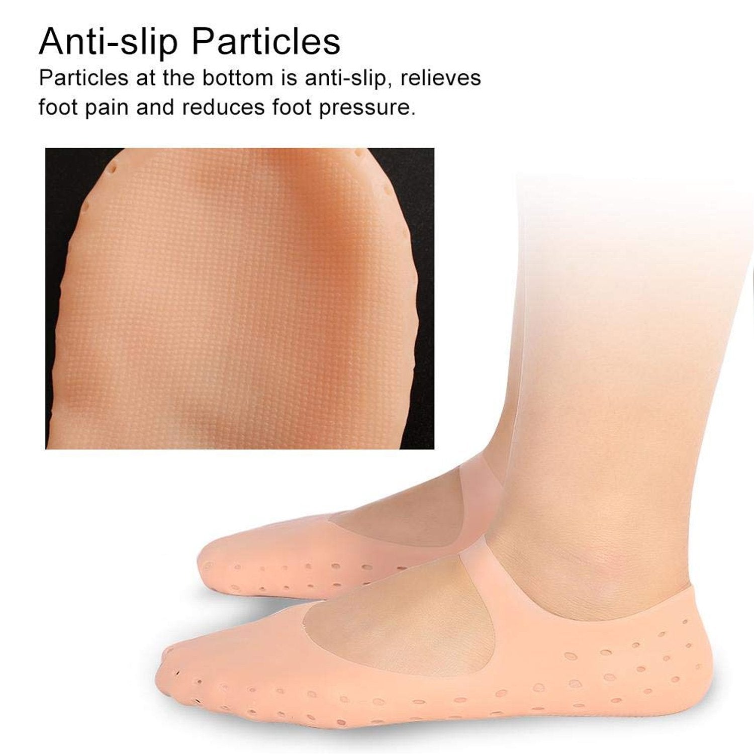 Soft gel socks to heal cracked feet and moisturize