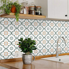 Peel and Stick Floor Tiles Kitchen / Bathroom Backsplash Sticker Detachable Wate - 17634_tiles_stickers_8x8inch_1pc_no2