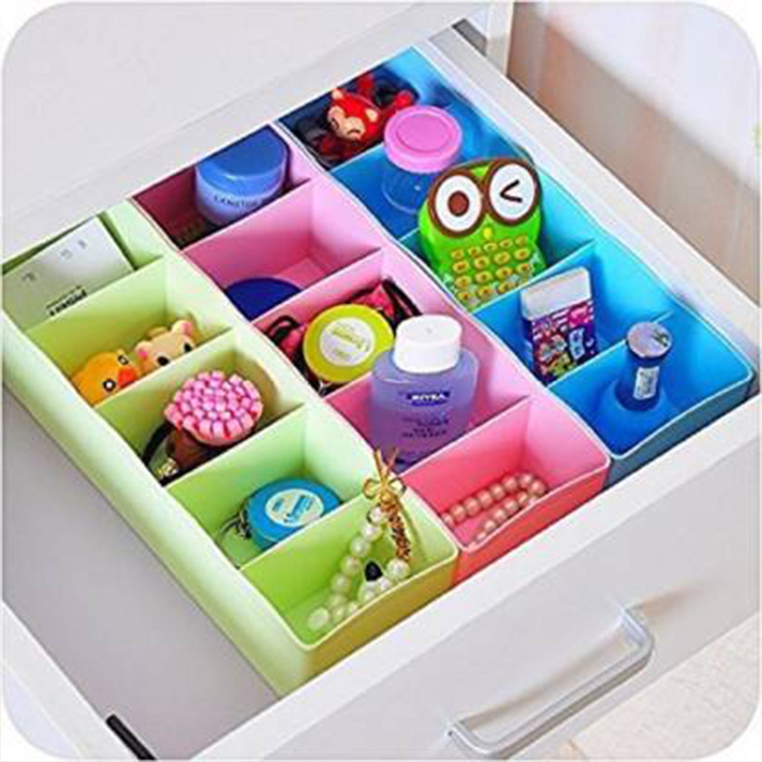 Multi-Function Desktop Drawer Storage Box Clothing Organizer 5 Grid Storage Box  - 12680_5grid_drawer_storage_box_4pc