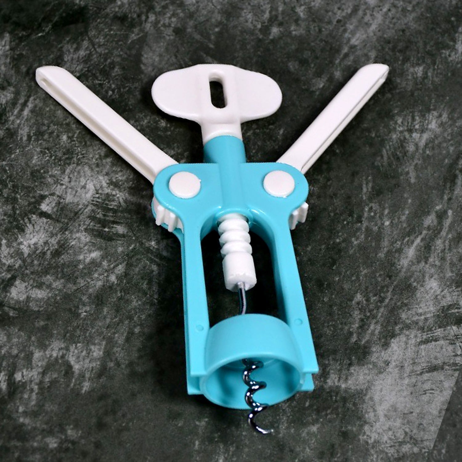 Corkscrew bottle opener designed for restaurants and home use.