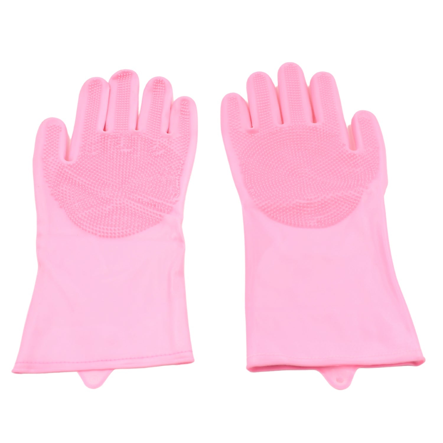 Dishwashing Gloves with Scrubber| Silicone Cleaning Reusable Scrub Gloves for Wa - 8740_scrubber_gloves_155gm