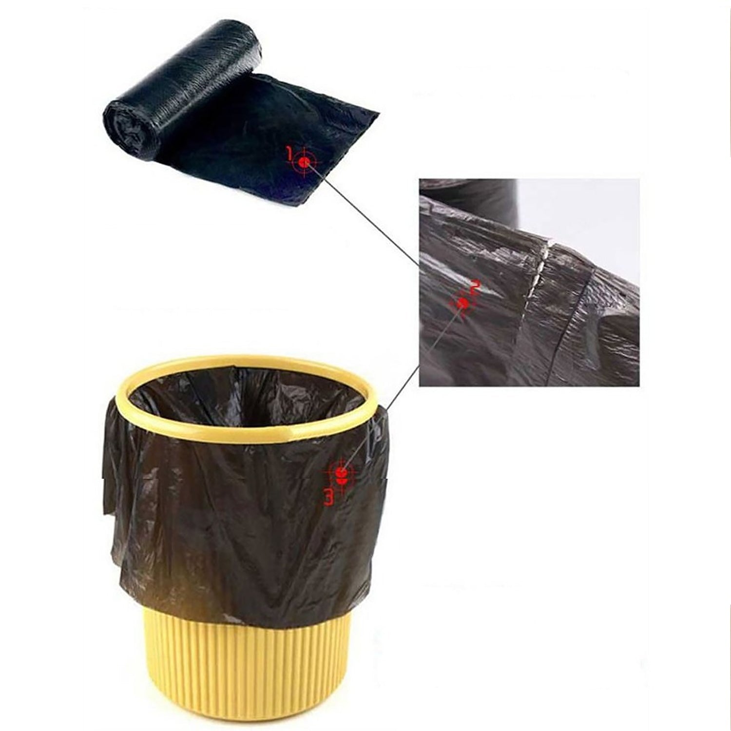 Black Garbage Bags / Dustbin Bags / Trash Bags 45x50cm (1Pc) - 15729_grabage_roll_45x50cm