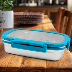 Premium Stainless Steel Lunch Box for Kid, 2 Containers Lunch Box, Perfect Size  - 10082_ss_2_containers_lunch_box