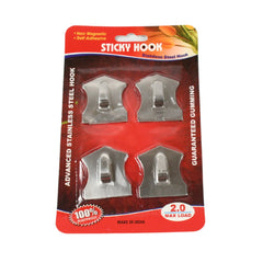 Self- Adhesive Hooks, Heavy Duty Wall Hooks Hangers Stainless Steel Waterproof S - 15727_4pc_temple_shape_hooks