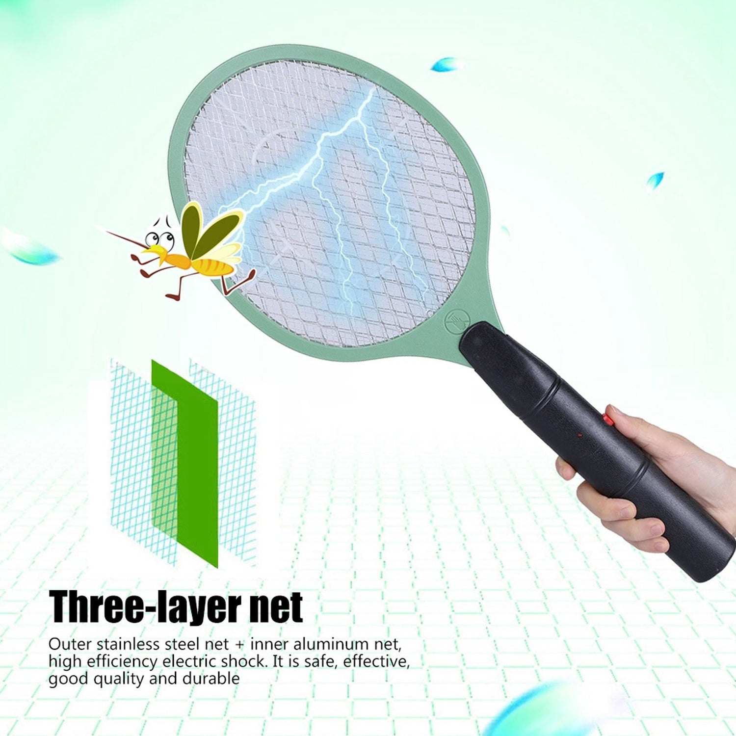 Mosquito Killer Racket Rechargeable Handheld Electric Fly Swatter Mosquito Kille - 1732_electric_mosquito_racket_no2