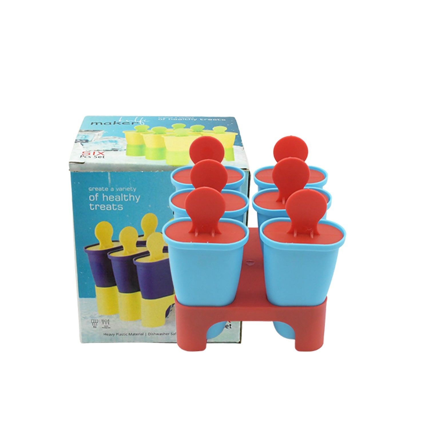 Ice Candy Maker 6 pcs Set Kulfi Maker Ice Candy Mould Clear Popsicle Mold Homema - 2396_ice_candy_maker_6pc