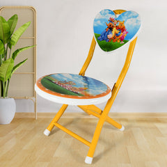 Heart Shape Kids Chair Cartoon Printed Foldable Kids / Children Folding Chair fo - 17761_heart_shape_kids_chair_1pc