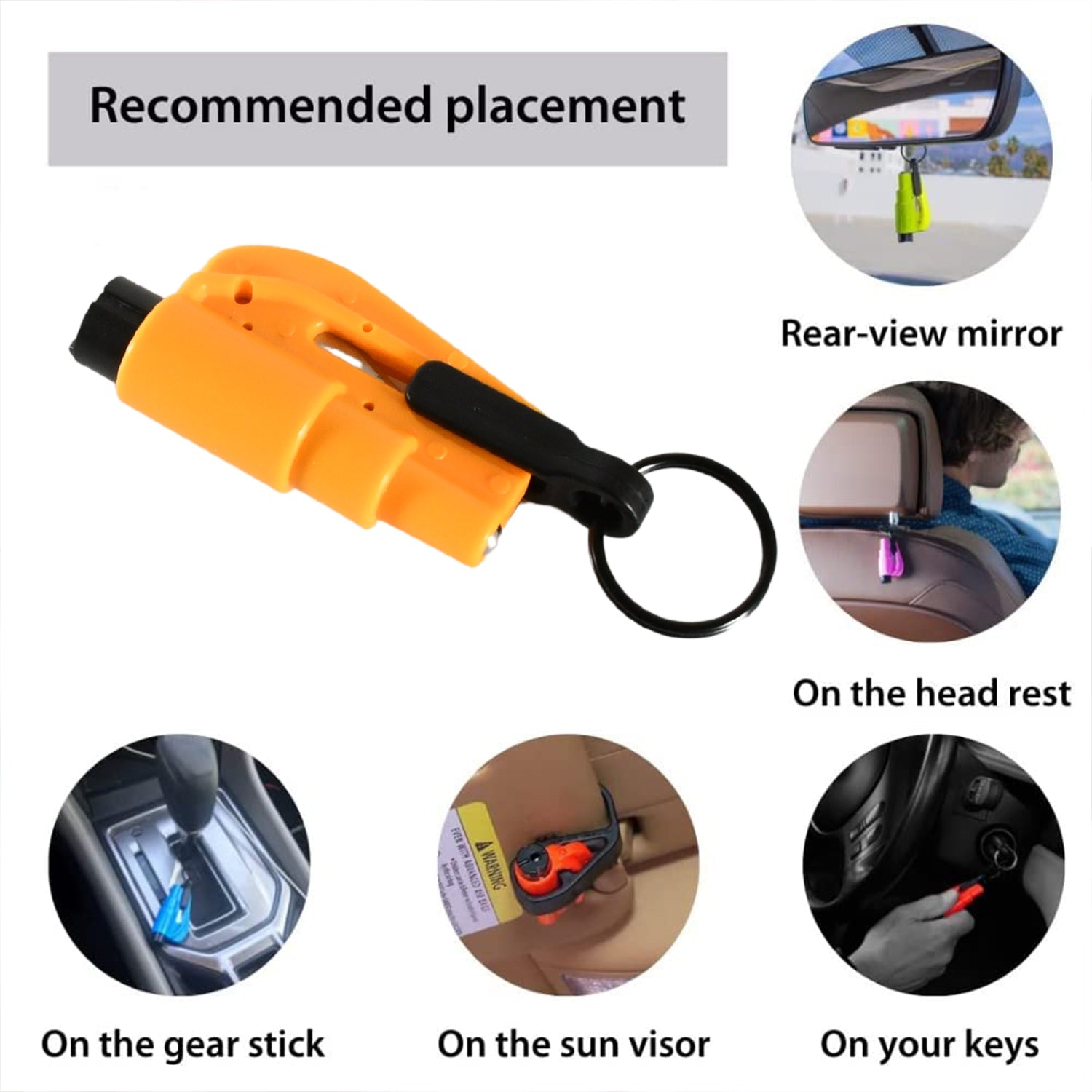 2 in 1 Emergency Safety Cutter with Key Chain, Small Portable Handy Emergency Sa - 8761_car_escape_tool_keychain_1pc