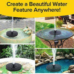 Fast Fountain by Pocket Hose - Solar-Powered - Instantly Adds a Water Feature Vi - 8603_solar_floating_water_fountain