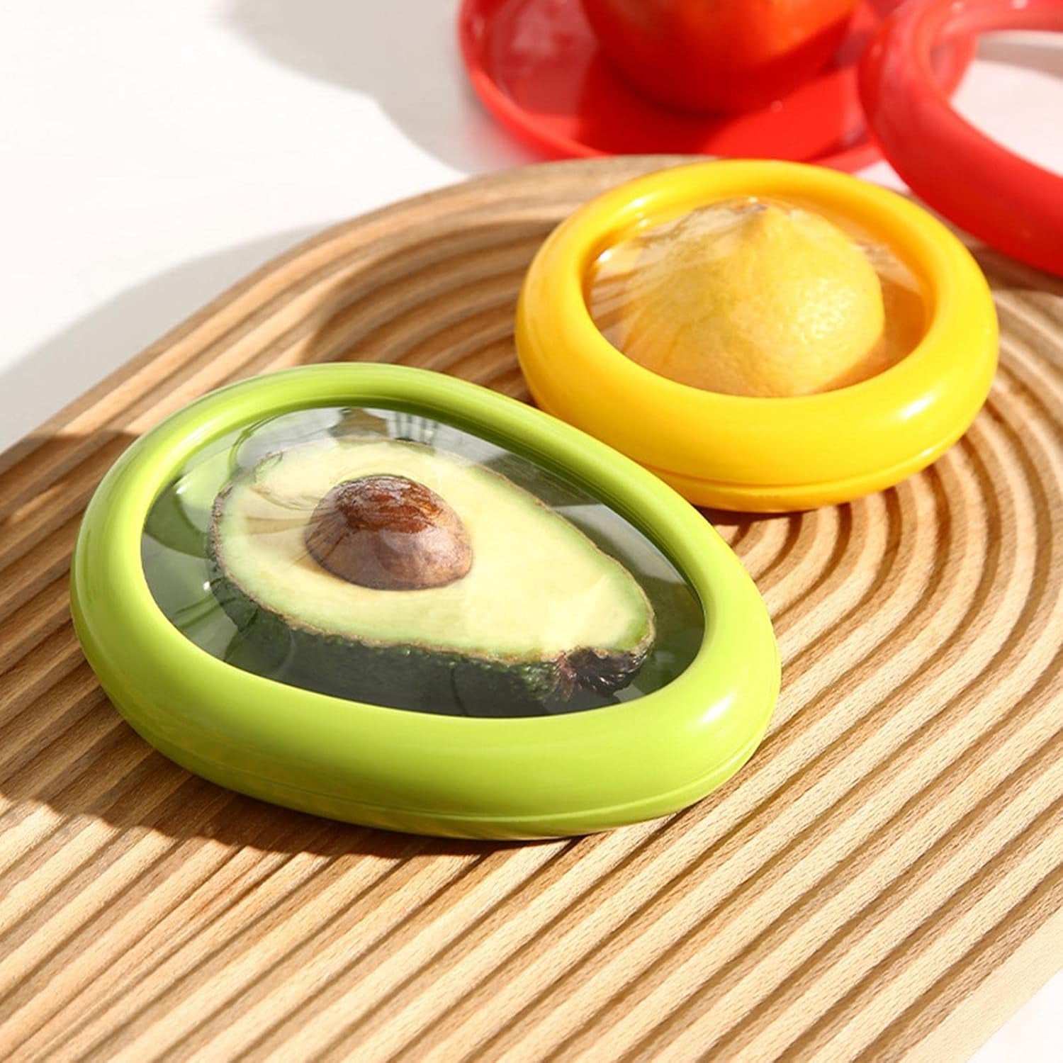 Green Oval Shape Vegetable Container Premium Fruits Saver Keeper (1 Pc) - 12015_green_oval_veg_fruit_saver_keeper