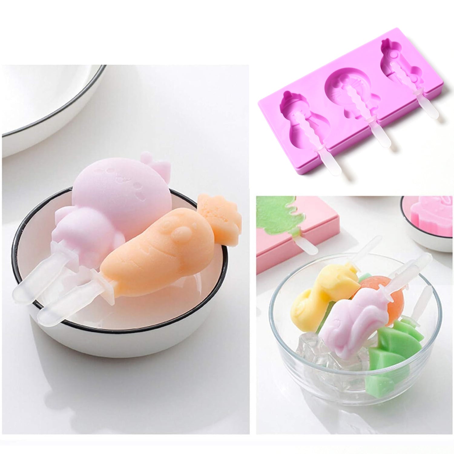 Silicone Popsicle Molds, Reusable Ice Cream Molds With Sticks And Lids. A Must-H - 8188_silicon_icecream_mould