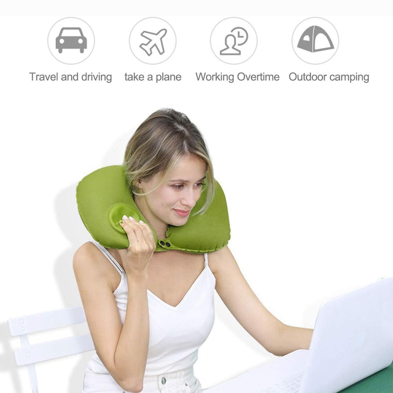 Inflatable & Foldable, Pillow U Shape Air Cushion Travel Pillow, Travel Business - 8540_u_shape_neck_travel_pillows