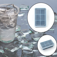 6 Grid Silicone Ice Tray used in all kinds of places like household kitchens for - 4741_6grid_sili_ice_tray_blue