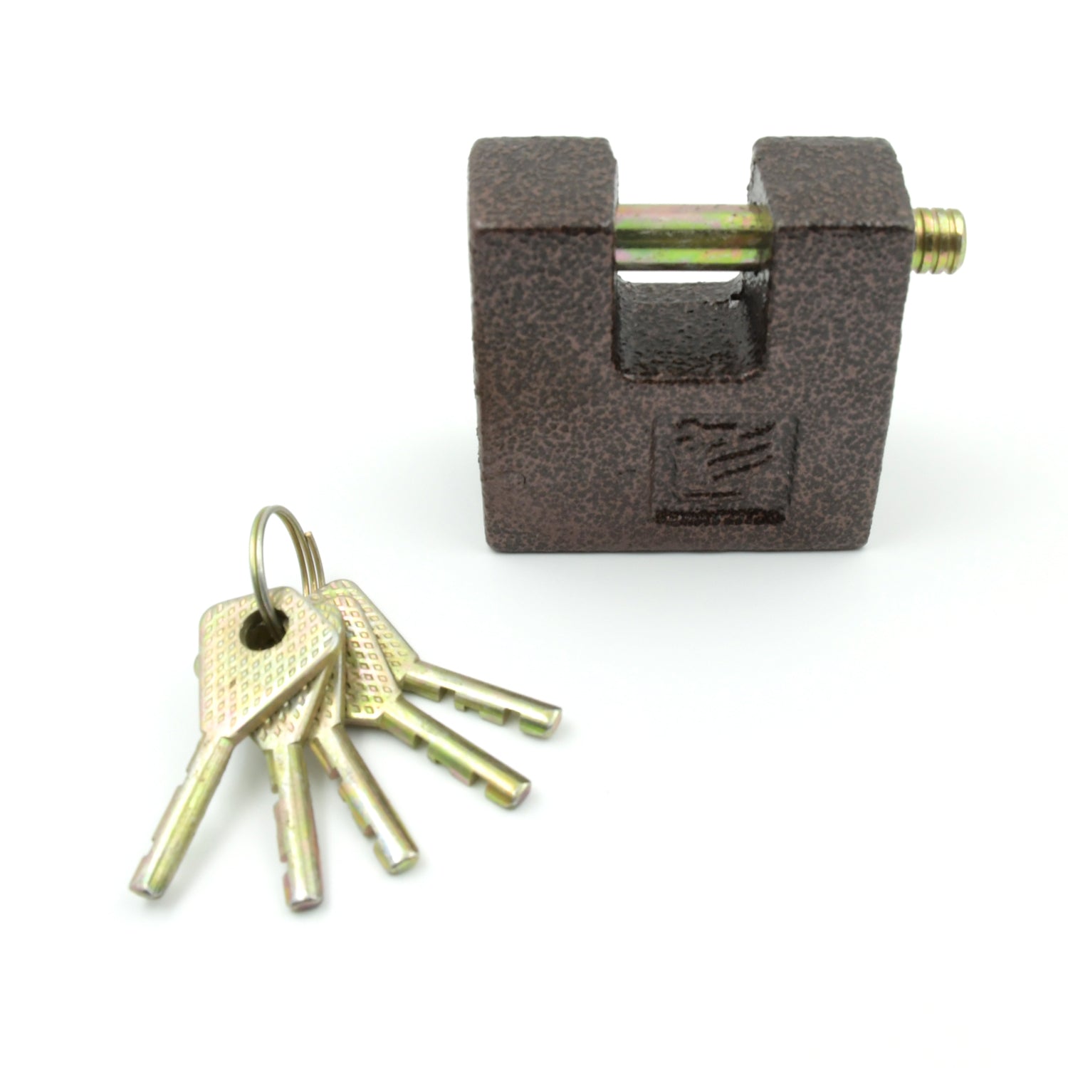 Iron Pad lock, Brass Core and Thickened Spray Black Iron Door Lock With 5 pc Key - 9456_heavy_63mm_pad_lock