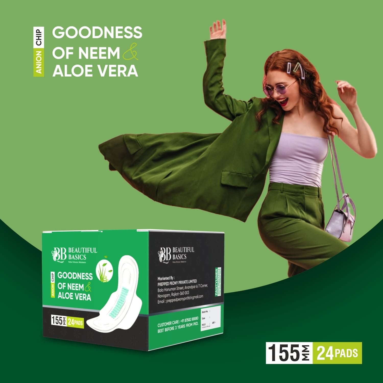 Sanitary Pads for Women With Goodness of Neem & Aloe Vera | Ultra Thin | Leakage - 0984_aloevera_sanitary_pads_24pads