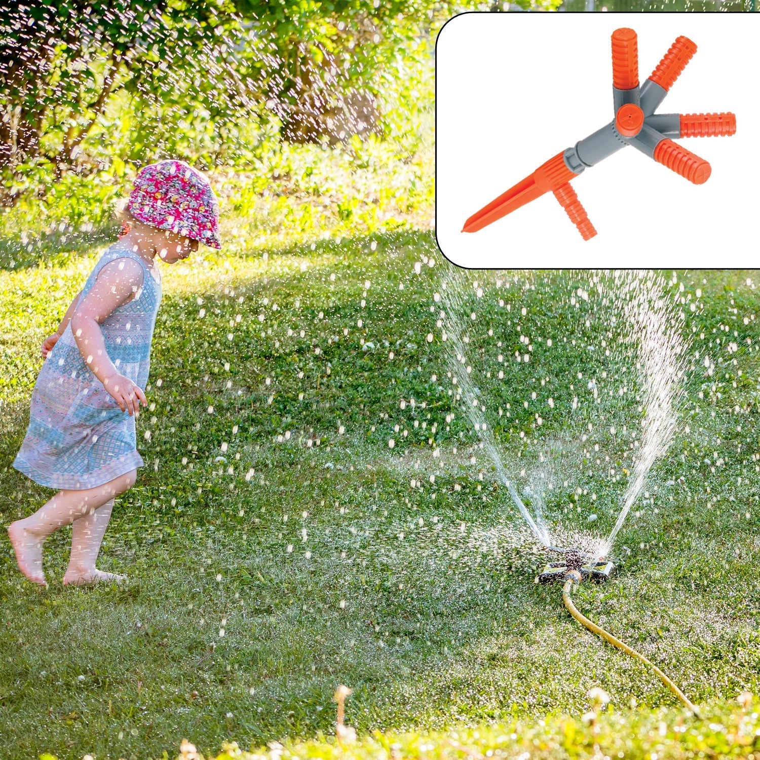 Garden Sprinkler 360° Rotating Adjustable Round 5 Arm Lawn Water Sprinkler for  - 7537_garden_sprinkle_5_arm