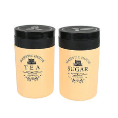 Accurate Seal Tea Sugar Coffee Container, Plastic Damru Shaped Tea, Coffee, Suga - 5640_2pc_tea_sugar_container_800ml