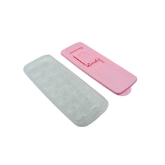 Stackable silicone ice tray with lid, food-grade material, makes 14 ice cubes easily.