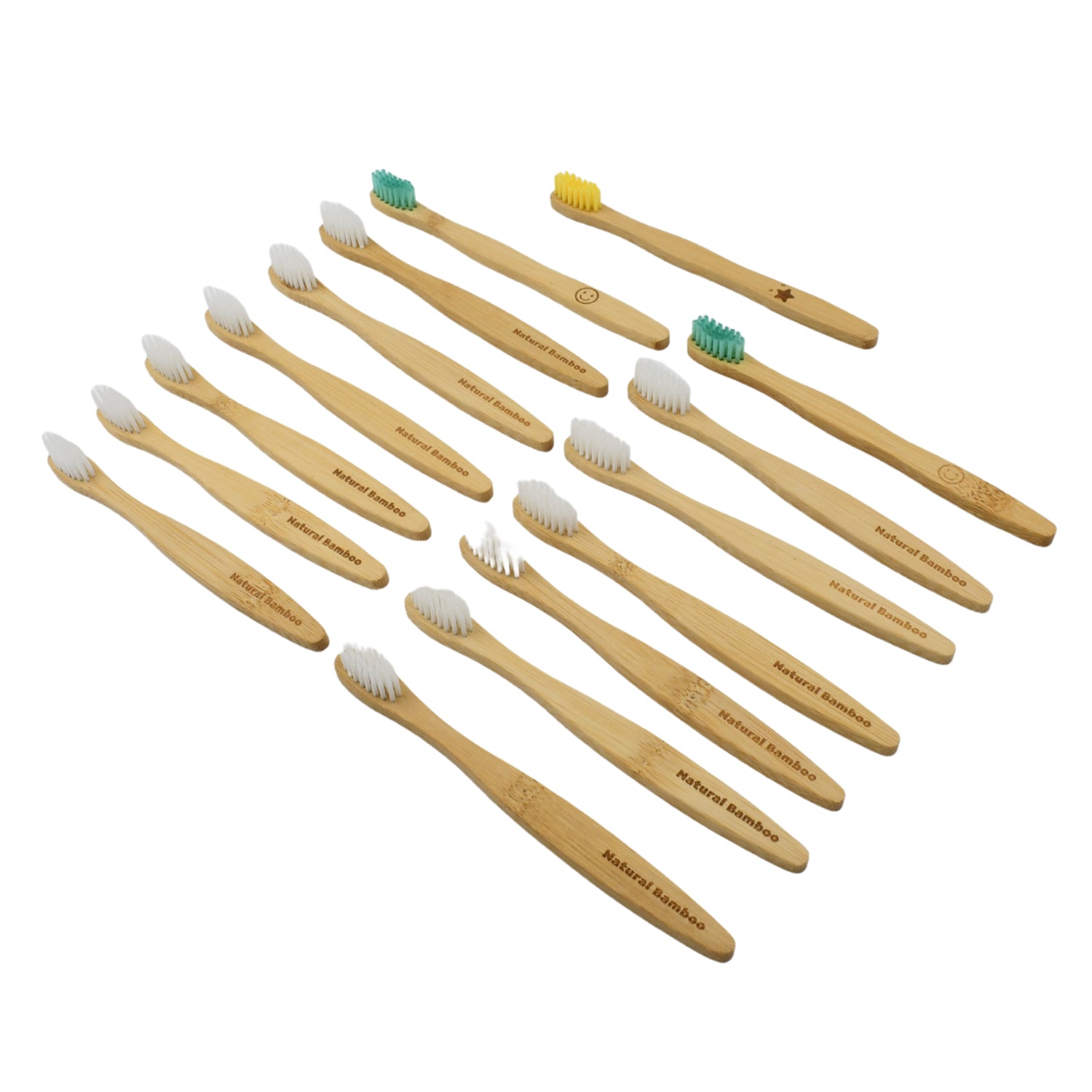 Bamboo Wooden Toothbrush Soft Toothbrush Wooden Child Bamboo Biodegradable Too - 13084_wooden_toothbrush_15pc_no10