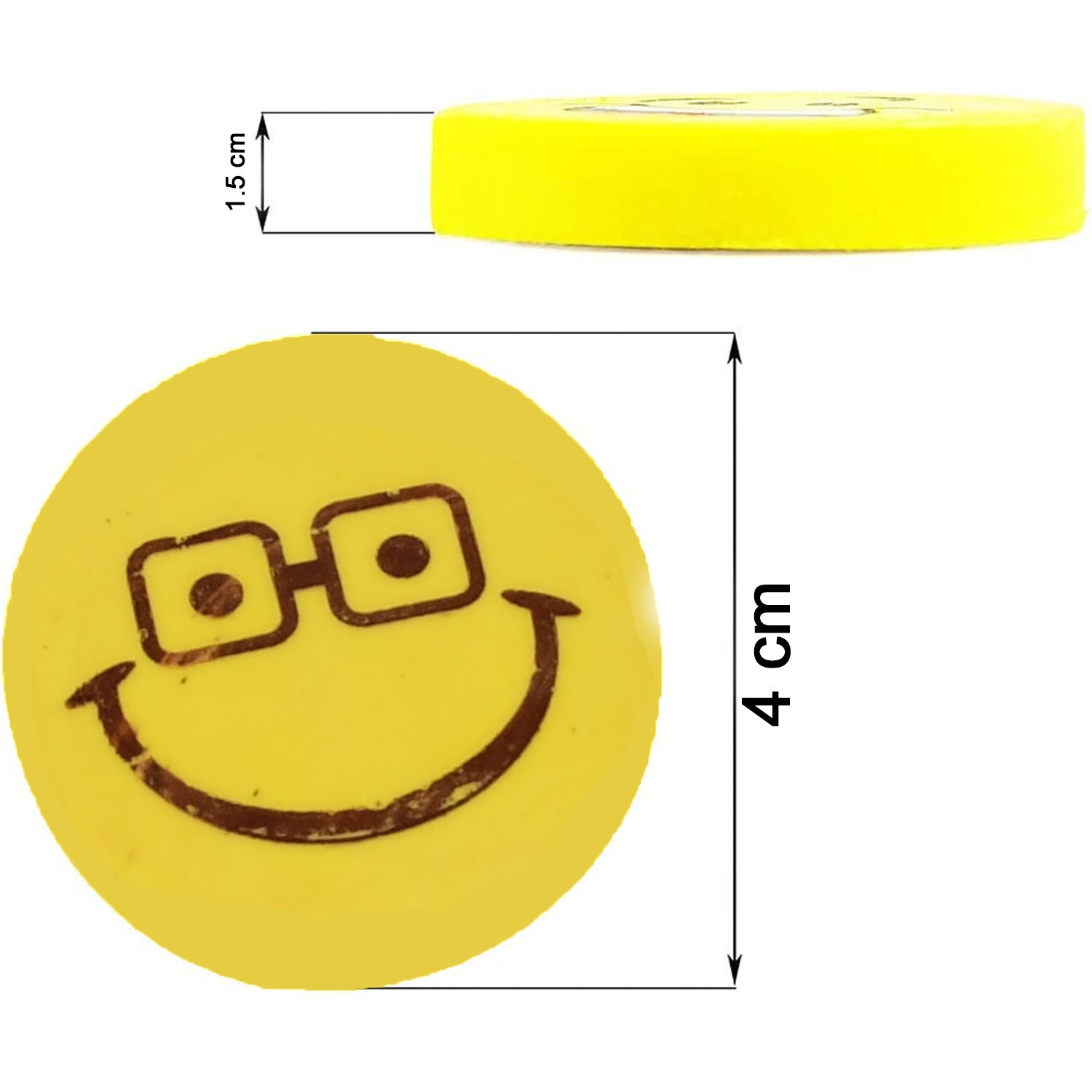 Smiley Design Eraser (1 Pc / Mix Design) - 18177_smiley_eraser_1pc_no11