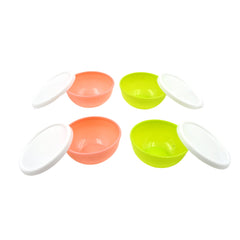 Multipurpose Small Round Plastic Bowl / Katori With Lid, Microwave Safe Reusable - 5558_plastic_bowl_with_lid_4pc_d62