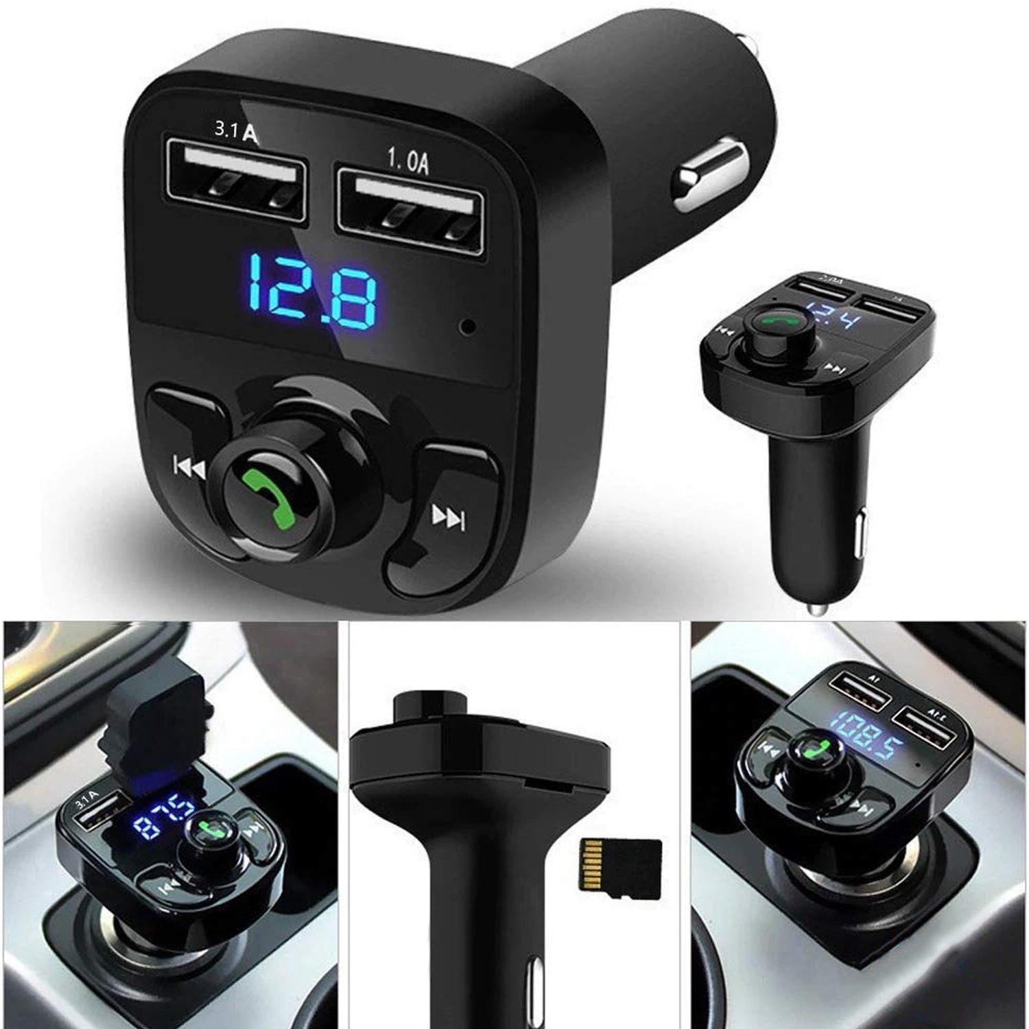 CAR-X8 Bluetooth FM Transmitter Kit for Hands-Free Call Receiver / Music Player  - 8533_car_mp3_wireless_bluetooth