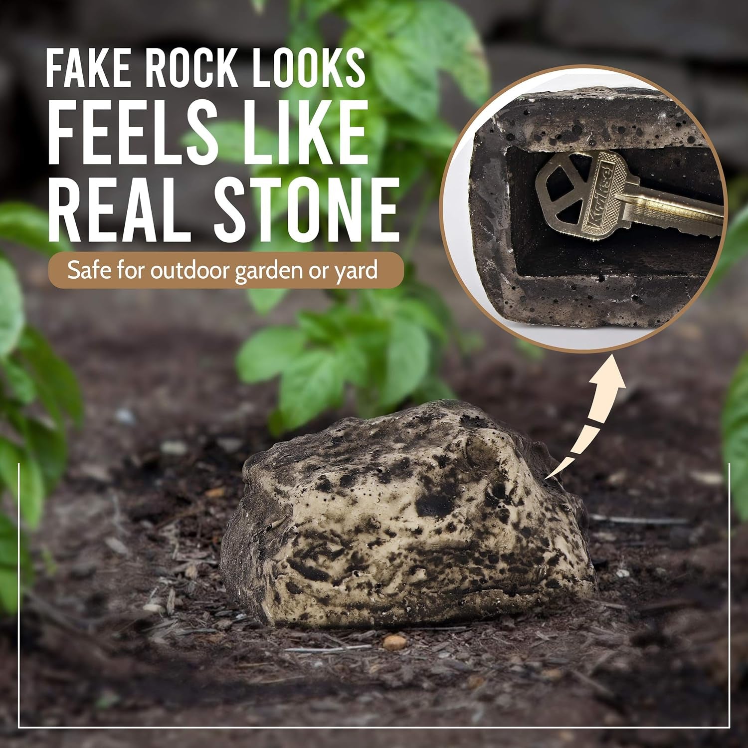 Hide a Key Outside Rock Looks Like a Real Rock - Weatherproof Rock Key Perfect f - 8744_fake_rock_key_hider_1pc