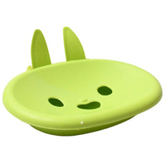 Soap Box Drain soap Box Cute Rabbit Shape Double soap Bowl Box Plastic Rack Stor - 17768_smiling_face_soap_dish