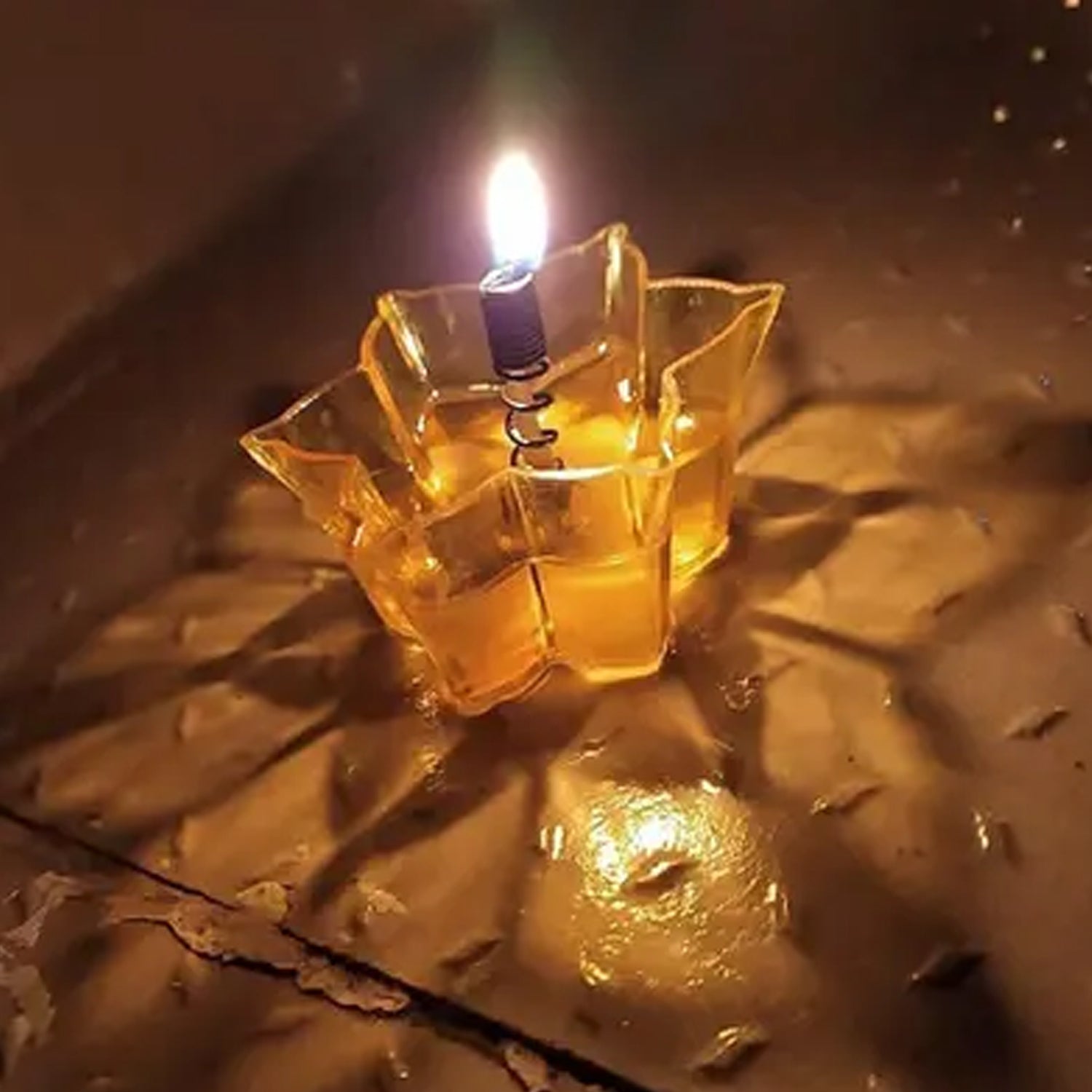 Magical Reflection Diya Set with 6 Attractive Design Cup Set Of 12 Pieces - 6320_12pc_pla_reflection_diya