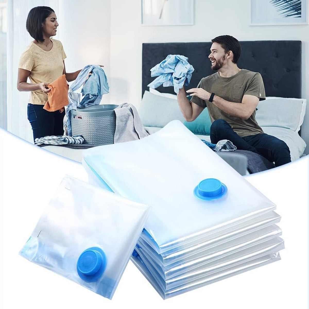 Vacuum Storage Bags with Suction Pump & Shirt clips - Vacuum Bags - Big Capacity - 17826_5pc_vacuum_bag_with_pump