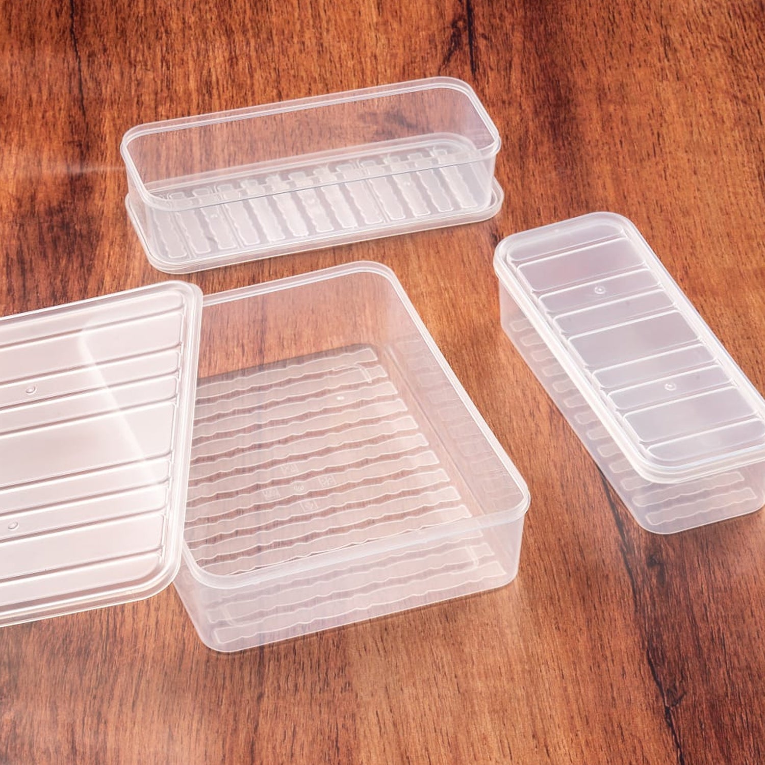 Plastic Food Storage Container for Fridge, fridge storage boxes with Lid Stackab - 5637_pla_food_storage_container_3pc