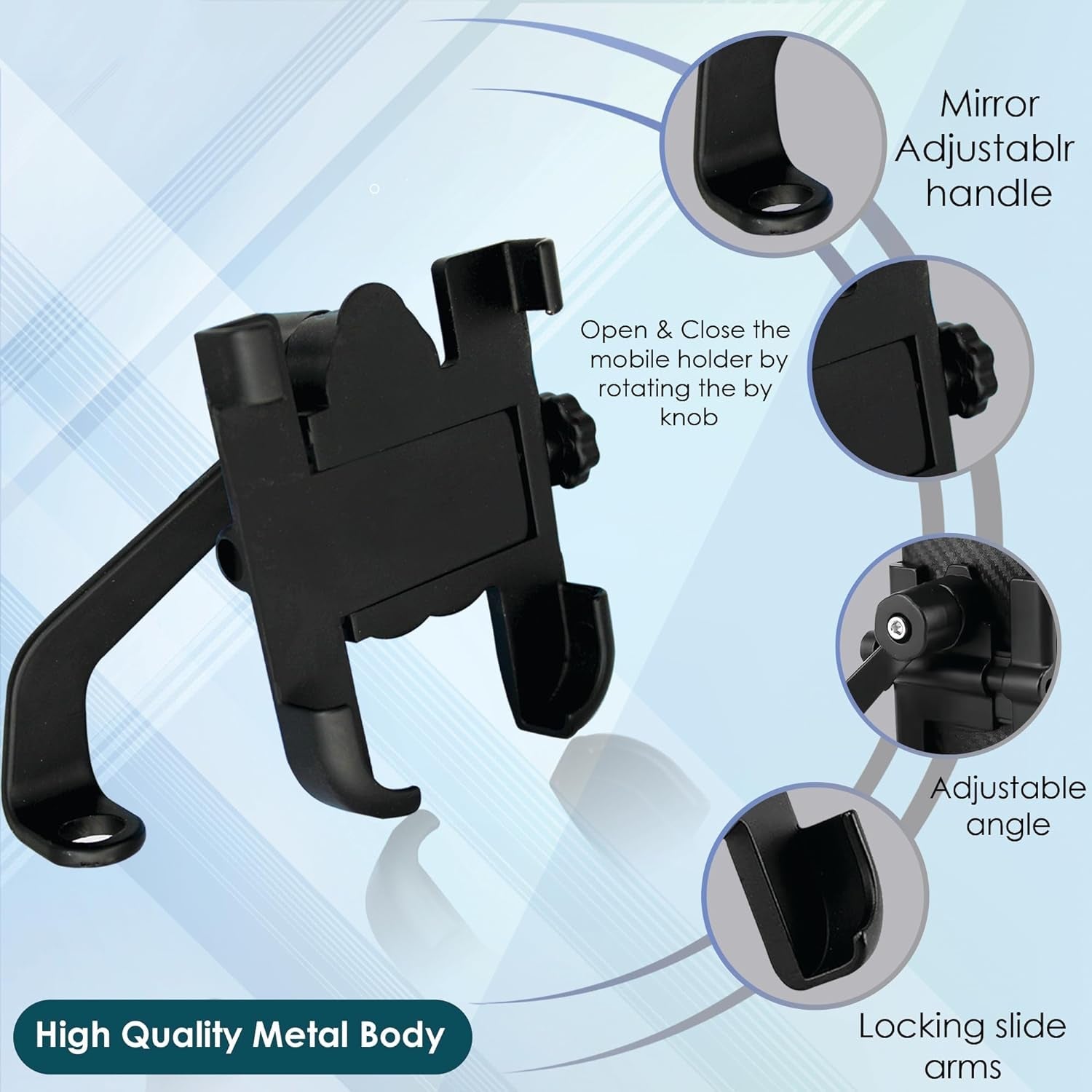 Full Metal Body Bike & Scooty 360 Degree Rotating Mobile Holder Stand for Bicycl - 12674_360d_metal_mobile_holder