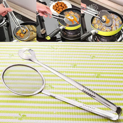 2In1 Stainless Steel Filter Spoon with Clip Food Kitchen Oil-Frying Multi-Functi - 2412_2in1_fry_tool