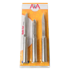 Stainless Steel Multipurpose Sharp Cutting Knife with Non-Slip Handle for Fruit, - 8243_3in1_kitchen_knives