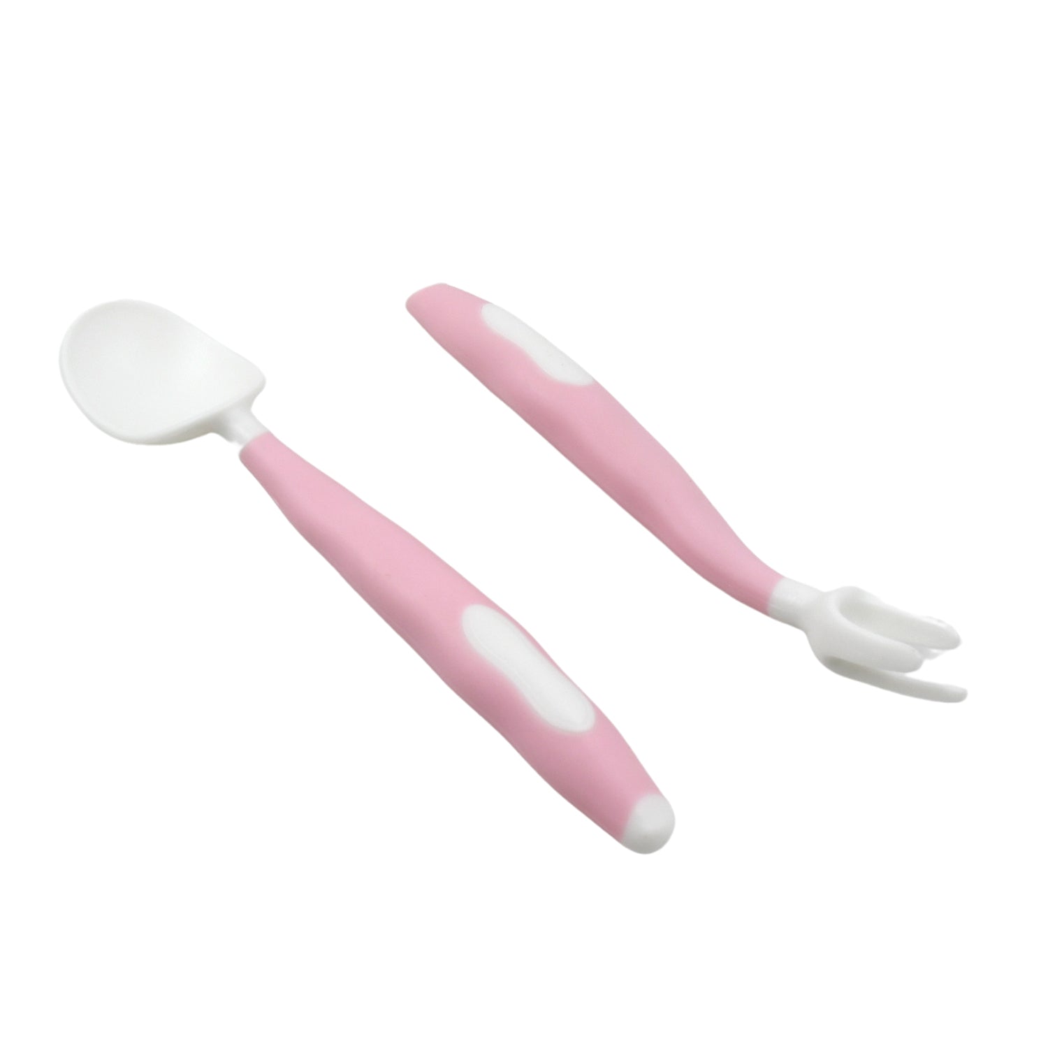 Silicone Bendable Kids Feeding Spoons And Forks, Toddler Utensils with Travel ca - 10039_bendable_spoon_n_fork_2pc