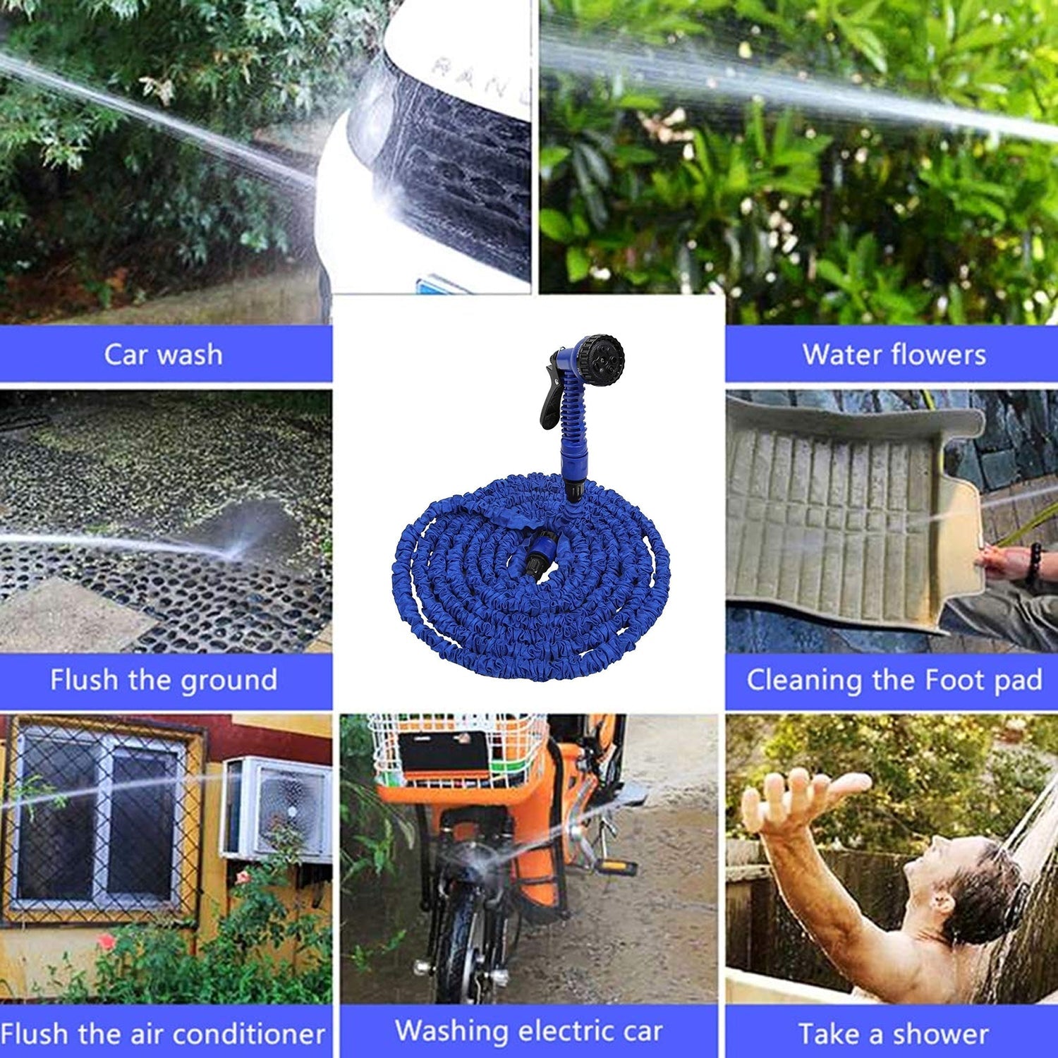 Expandable Magic Garden Hose with Spray Gun, 4 Metre Pipe 7 Spray Modes Nozzle ( - 15140_magic_garden_hose_n_gun_4mtr