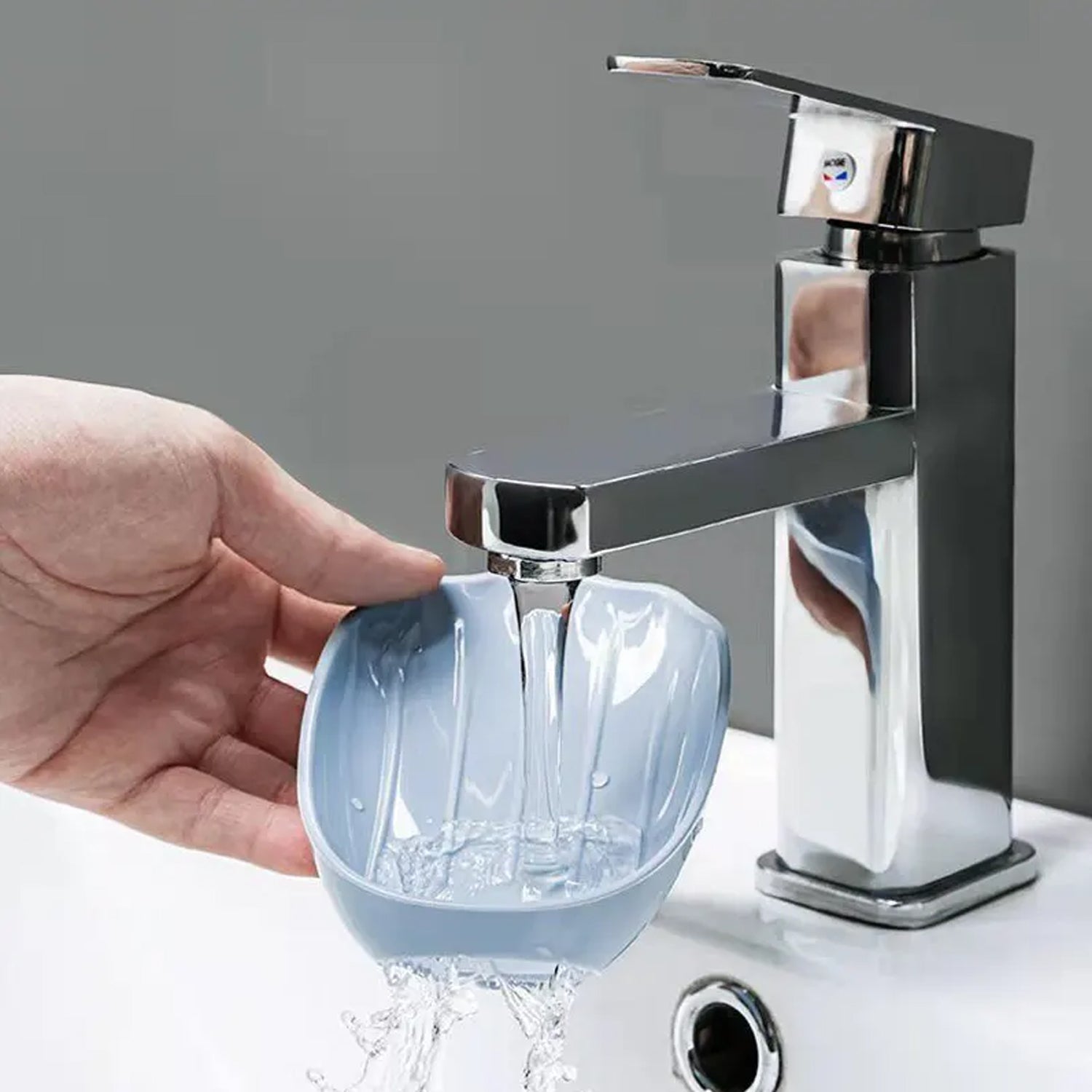 Soap Dish Wall Mounted Soap Dish No-Drilling Soap Holder Self Draining Waterfall - 4006_wall_soap_holder