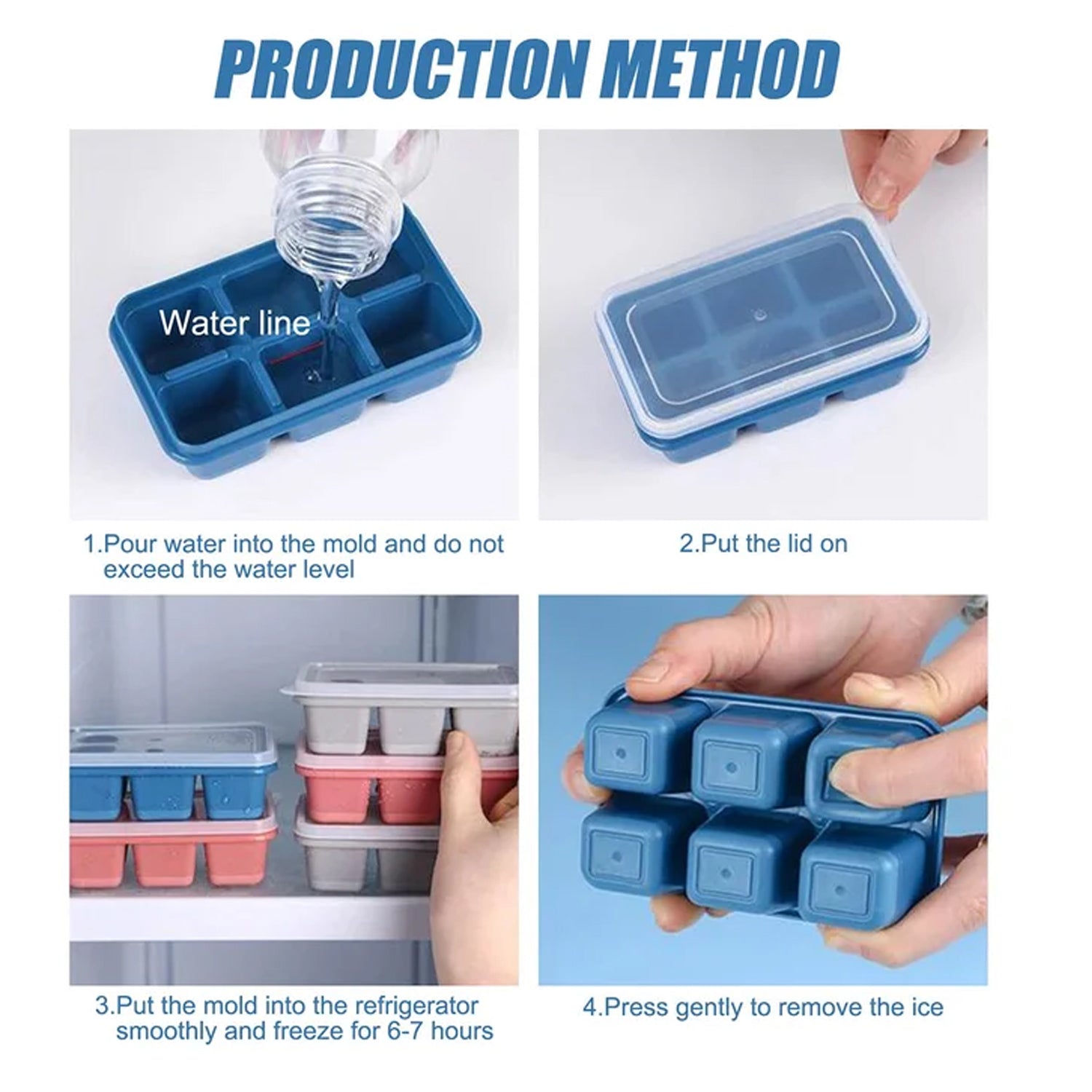 6 cavity Silicone Ice Tray used in all kinds of places like household kitchens f - 4750_6cavity_sili_ice_tray_brown