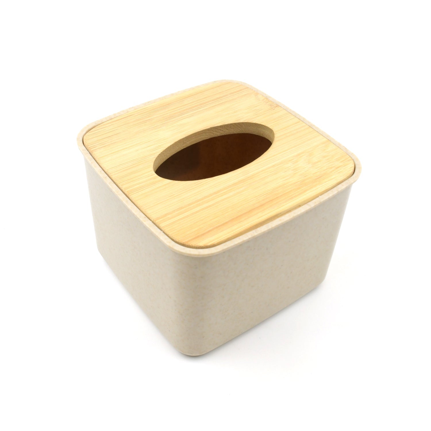 Tissue Box Desktop Stand Bamboo Tissue Cover Box Rectangular Paper Towel Holder  - 8846_tissue_box_with_wooden_lid