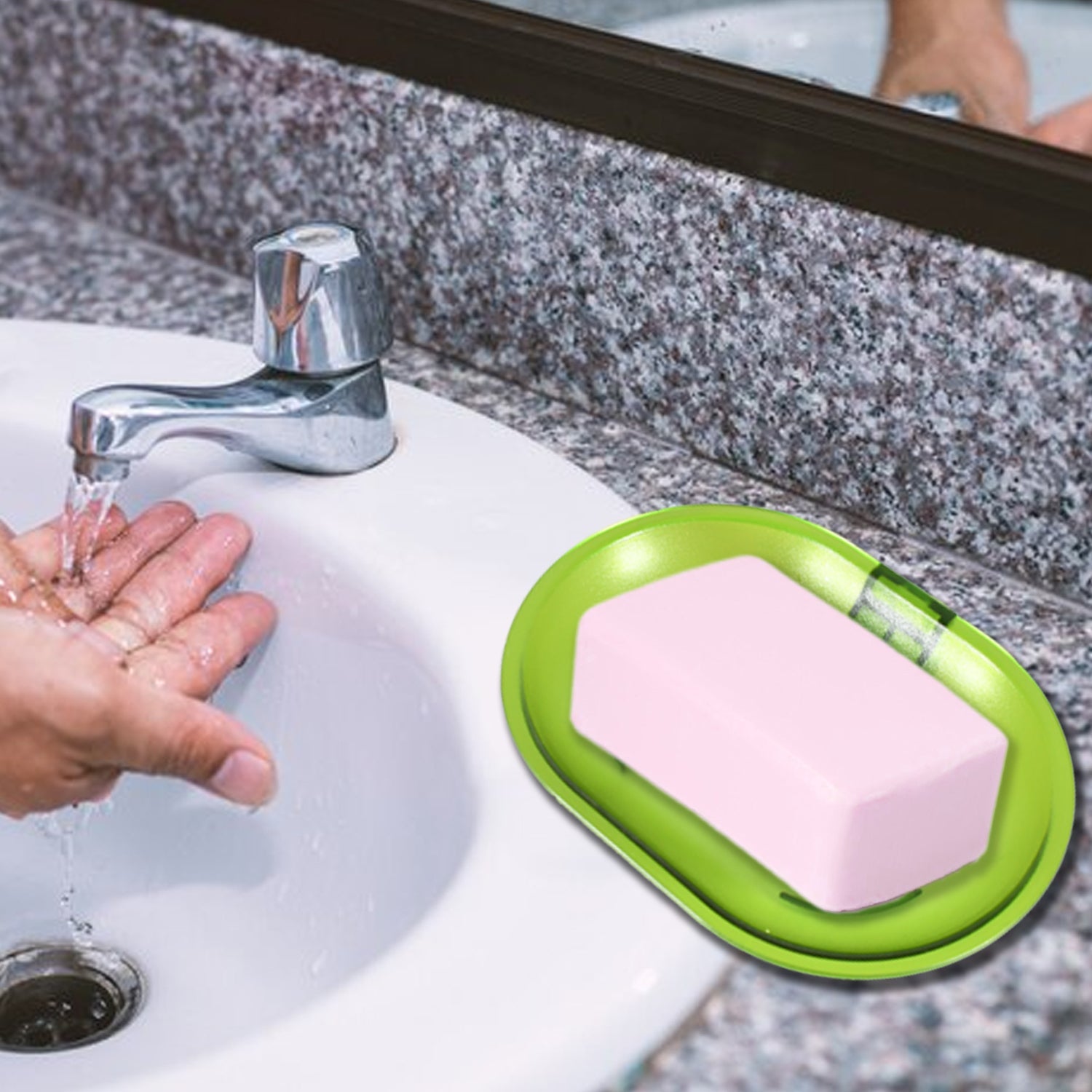 Plastic Soap Dish Holder for Bathroom Shower Wall Mounted Self Adhesive Soap Hol - 17515_adhesive_soap_holder_1pc