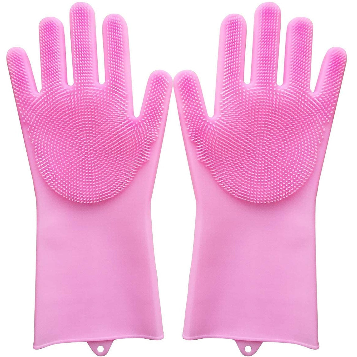 Dishwashing Gloves with Scrubber| Silicone Cleaning Reusable Scrub Gloves for Wa - 17723_scrubber_gloves_250gm