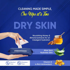 Refreshing Wet Wipes for Face | Facial Cleansing | Refreshing & Skin Hydration|  - 0980_dry_skin_face_wipes