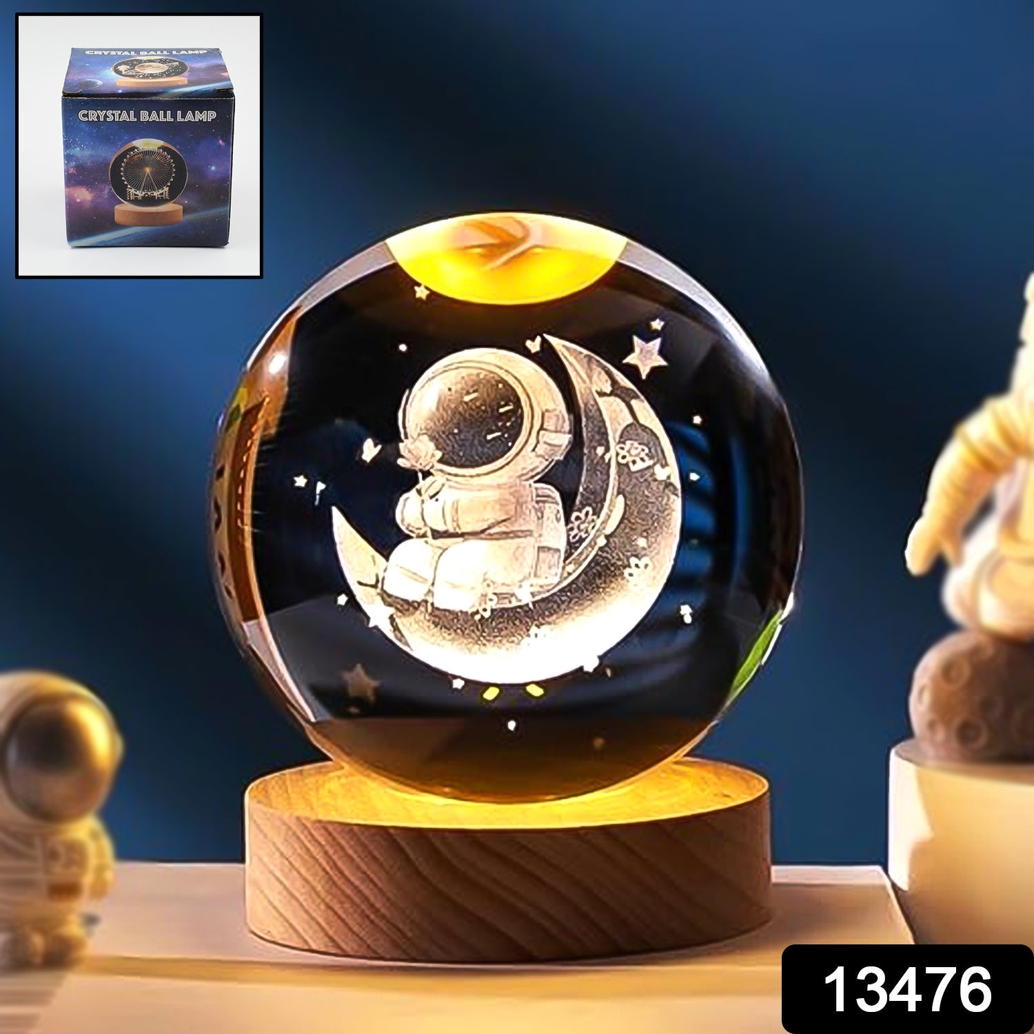 Astronaut Ball Night Light Lamp Decorative Lamp For Living Room Decor (1 Pc) - 13476_3d_galaxy_ball_lamp